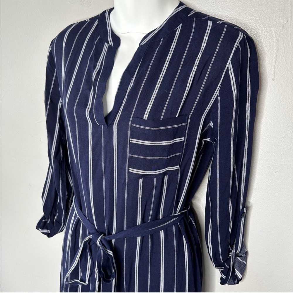 ATMOSPHERE Blue White Striped Dress - Picture 2 of 10
